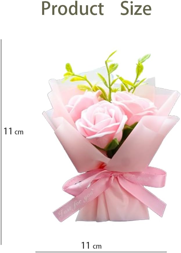 Mini Car Vent Clip Air Freshener, Aesthetic Floral Soap Rose Bouquet Diffuser Decor, Reusable Essential Oil Aroma Pad, Cute Car Accessories Gift for Women (Style G)