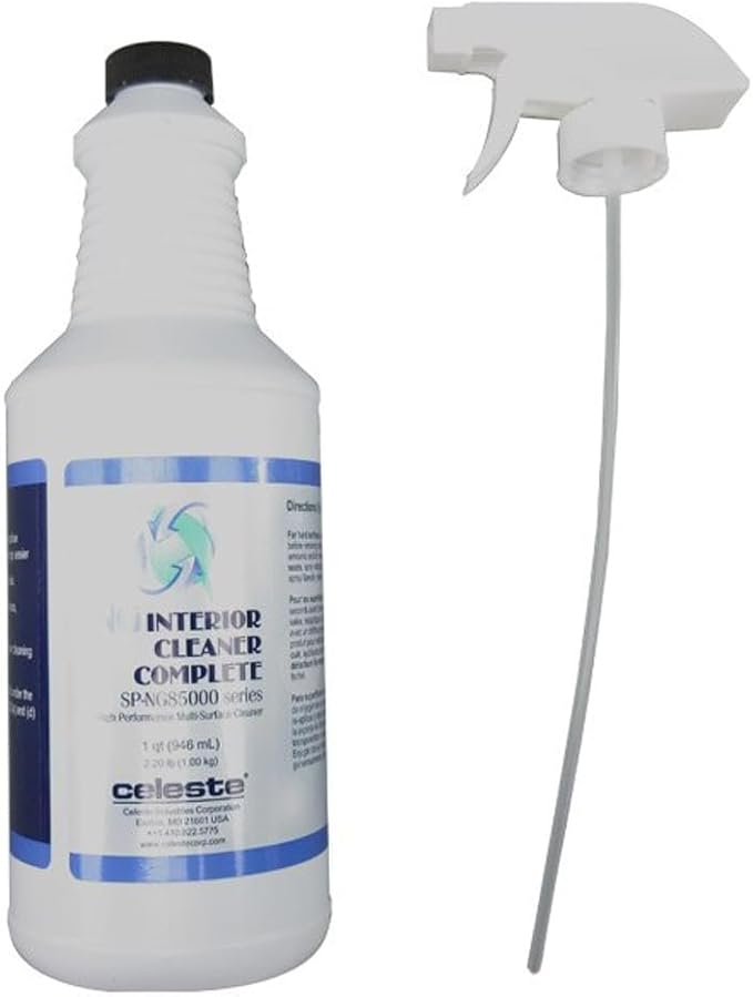 Celeste SP-85000NG Interior Cleaner Complete (Case of 12 Quarts) | Aviation Grade Multi-Surface & Glass Cleaner | Safe for IFE Screens, Leather & Plastics | Non-Crazing & Low VOC