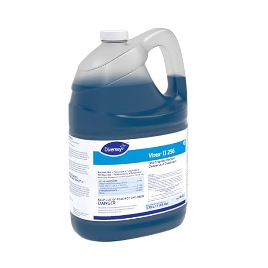 VIREX Diversey II 256 04332. Liquid Disinfectant Cleaner and Deodorant, Hospital Grade Floor Cleaner with Mint Scent, Concentrate, 1-Gallon (Pack of 4)