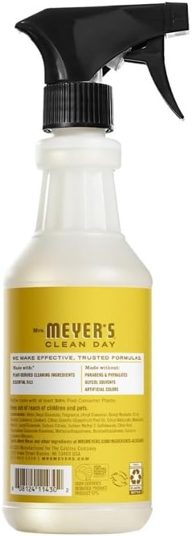 Clean Day Daisy Scent Multi-Surface Cleaner Spray 16 oz Bundle with Microfiber Cloth - Plant-Derived Formula - Versatile Cleaner for Wood, Tile, Stone, & More Surfaces - (3 Items)