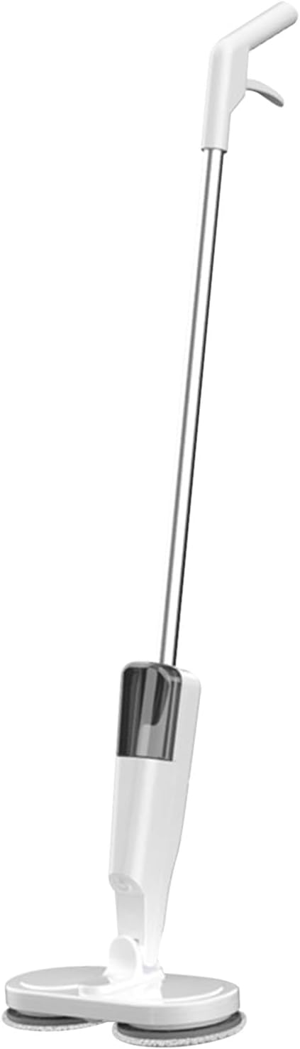Electric Mop, Rechargeable Lightweight Cordless Electric Mop with Water Sprayer for Hardwood Tile Marble Floors (White)
