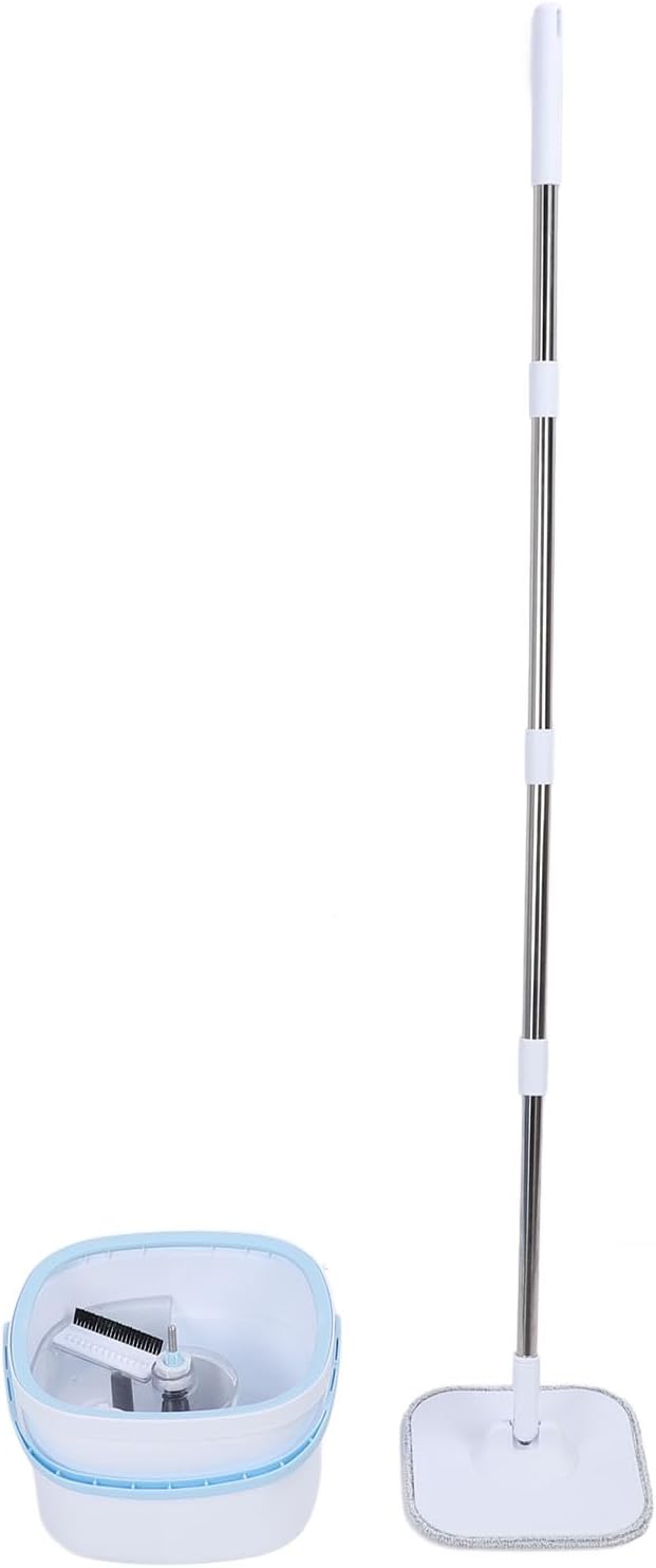 Aramox Efficient Self Separation Spin Mop and Bucket System with Microfiber Mop for All Floor Types for Home