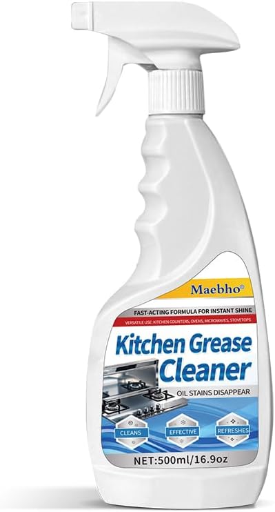 16.9 Fl Oz Heavy Duty Kitchen Cleaner Spray - All-Purpose Degreaser for Tough Grease, Grime & Stubborn Stains on Pots, Pans, Countertops, Ovens & Appliances | Fragrance-Free
