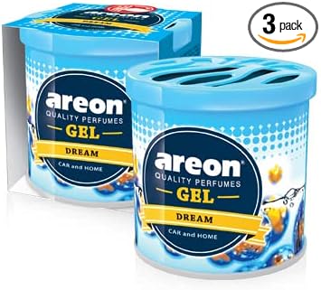 AREON GCK02 Car Perfume GEL Air Freshener Long Lasting Scent for Car or Home Odor Eliminator - DREAM (Pack of 3)