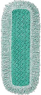 Rubbermaid Commercial Products HYGEN 36 inch Microfiber Dust Pad with Fringe, Green, For Janitorial/Professional Cleaners and Heavy-Duty industrial Cleaning/Dusting/Sweeping