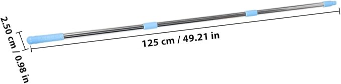 Stainless Steel Mop Rod Replacement Detachable Threaded Broom Handle for Floor Cleaning Rust-Resistant Pole with Hook for Easy Suspension Compatible with Spin Mops and Brooms