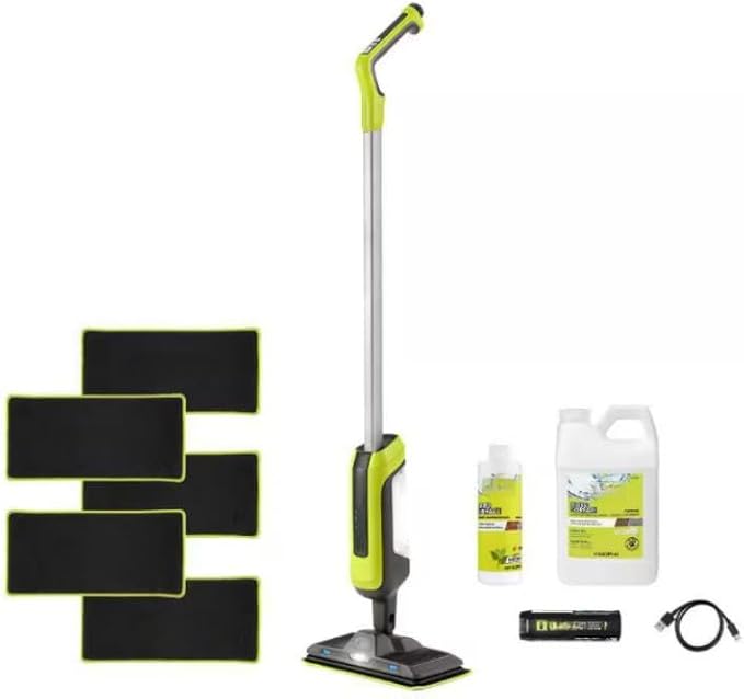 FVSM02K-A32C1064-A32SMRP03 Fits for Ryobi USB Lithium Cordless Agitating Spray Mop Kit w/ 2Ah Battery, Charging Cable, Accessories, Cleaning Formula, & Mop Heads