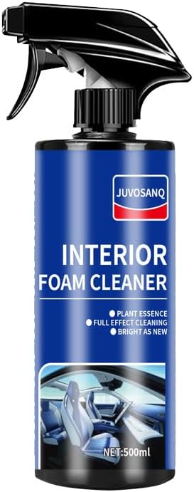 Car Interior Foam Cleaner, Plant Essence & Enzyme Active Waterless Cleaning Spray, Phosphate-Free for Leather Seats/Fabric/Dashboard/Carpet/Steering Wheel, 500ml/16.9oz