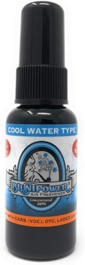 BluntPower 1 Ounce Bottle Oil Based Concentrated Air Freshener Oil for Burner, Cool Water