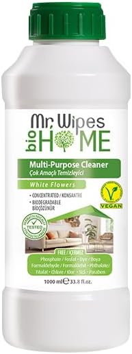 FARMASi Mr. Wipes Multifunctional Cleaner, White Flowers, 1000ml/33.81flOz - Powerful Cleaning, Versatile Cleaner, Fresh Floral Scent, Gentle on Surfaces, Concentrated Formula, Economical Use