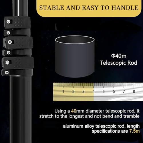 Glass Cleaning Brush Home Water Fed Telescopic Pole Kit Solar Panel Brush Rotating for Photovoltaic Panel，Solar Panel Cleaning Machine, Retractable Brush Unit with Telescopic Rod, Double Rot
