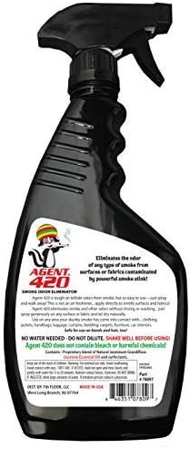 Agent 420 Odor Eliminator Trigger Spray, Black Glacier, 22 oz — Tea Tree Oil Breaks Down Smoke at the Molecular Level