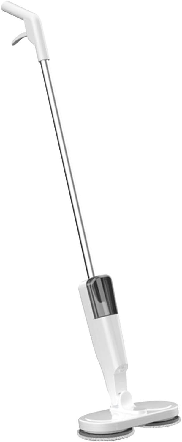 Electric Mop, Rechargeable Lightweight Cordless Electric Mop with Water Sprayer for Hardwood Tile Marble Floors (White)