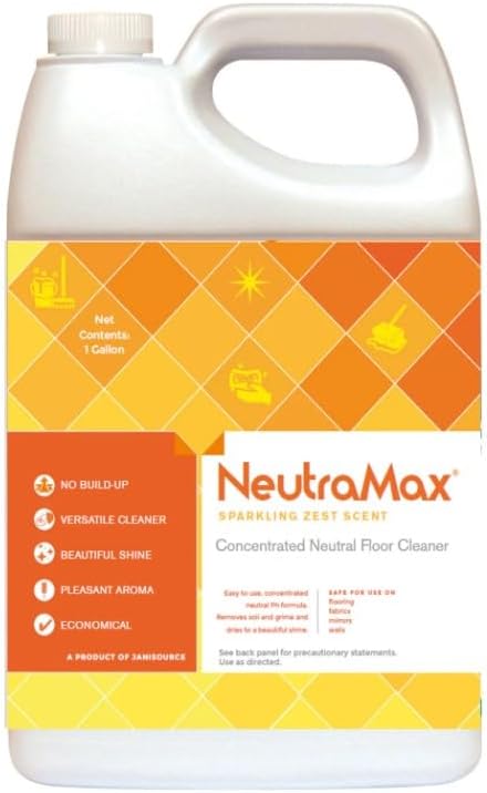 NeutraMax Sparkling Zest Scent Neutral Floor Cleaner – Concentrated, Streak-Free Shine, Residue-Free Formula, 1 Gallon