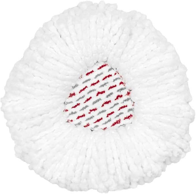 4-Pack Mop Replacement Heads Compatible with Ocedar EasyWring 1-Tank Spin System, UP 40% More Cleaning Power Mop Replace Head, Microfiber and Machine Washable Deep Cleaning Mop Refills (White)