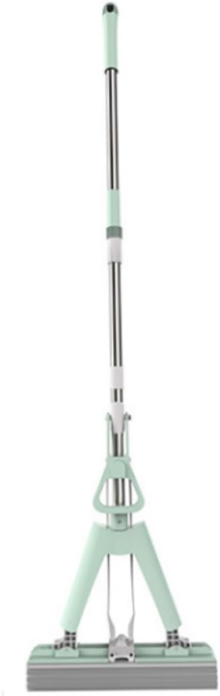Floor Mop, Microfibre Flat Mop with Integrated Wringing System, Wet Dry and Dust Mop for Hardwood, Laminate & Tile,Stainless Steel Handle and Extension ( Color : Green , Size : 3 pieces of cloth )