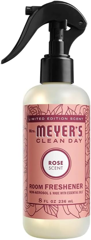 Mrs. MEYER'S Variety, 1 Room Freshener, 8 OZ, 1 Liquid Dish Soap, 16 OZ, 1 Liquid Hand Soap,12.5 OZ, 1 Multi-Surface Cleaner 16 OZ, 1 CT (Rose)