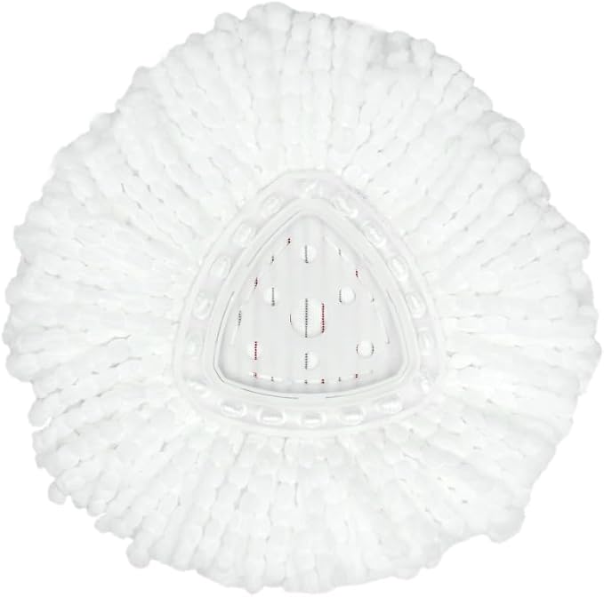 4-Pack Mop Replacement Heads Compatible with Ocedar EasyWring 1-Tank Spin System, UP 40% More Cleaning Power Mop Replace Head, Microfiber and Machine Washable Deep Cleaning Mop Refills (White)