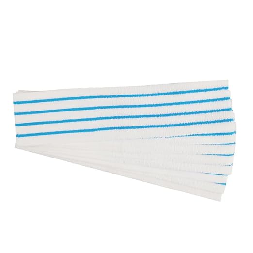 Rubbermaid Commercial Products HYGEN Disposable Microfiber Pad for Quick Connect Mop System, 8 Count, for 18" Frame, with Scrubbing/Scouring Stripes, Multisurface, for Dry and Wet Cleaning, 2182496