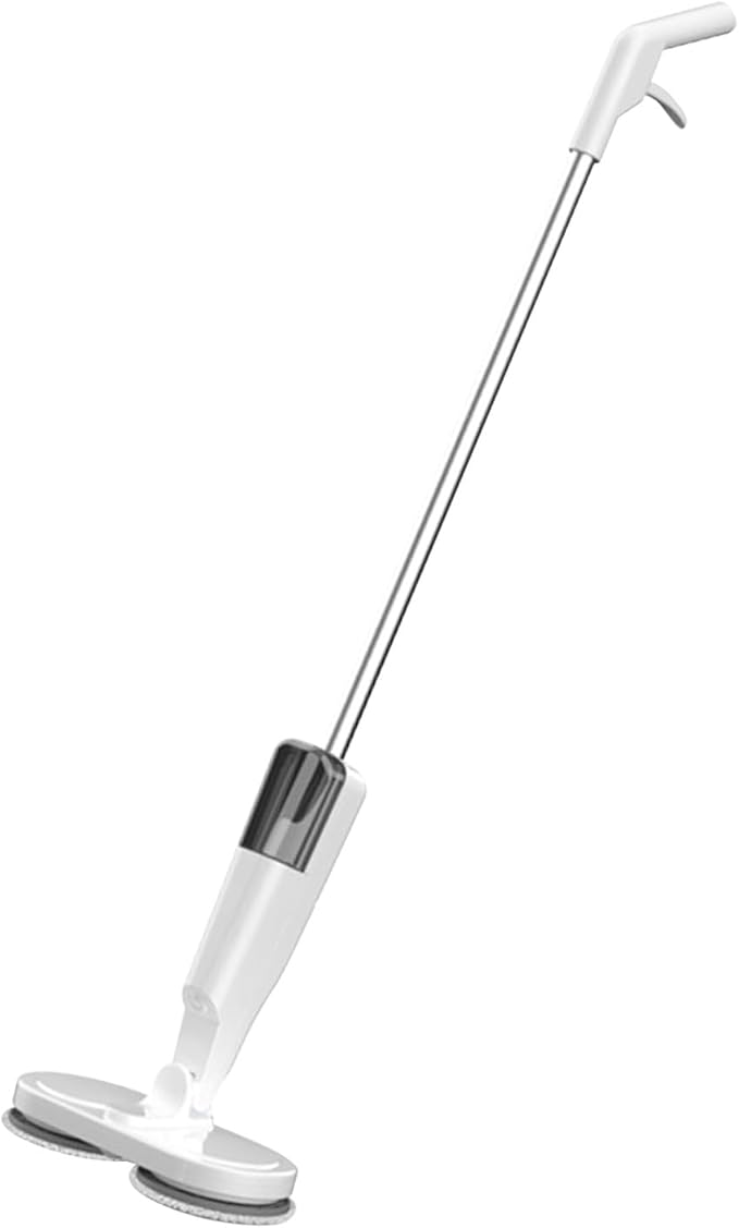 Electric Mop, Rechargeable Lightweight Cordless Electric Mop with Water Sprayer for Hardwood Tile Marble Floors (White)