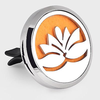(JUMBO Lotus) 38mm (1-1/2 in. dia.) Stainless Steel. 1 Essential Oil and 7 Pads.