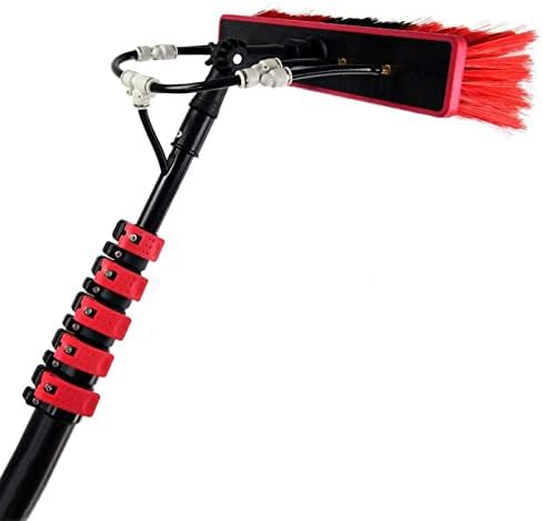 Glass Cleaning Brush Home Water Fed Telescopic Pole Kit Solar Panel Brush Rotating for Photovoltaic Panel，3.6-10.8M Window Cleaning Pole Water Fed Pole Kit Telescopic Brush Extendable Window
