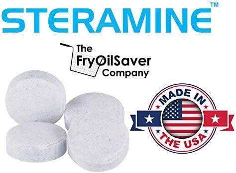 4 Bottles Steramine Sanitizer Tablets - 15x QT-10 Test Strip - Multi Purpose Steramine Sanitizing Tablets for Food Contact Surface, Kitchen, Restaurant Cleaning & Food Truck by FryOilSaver (600 Count)