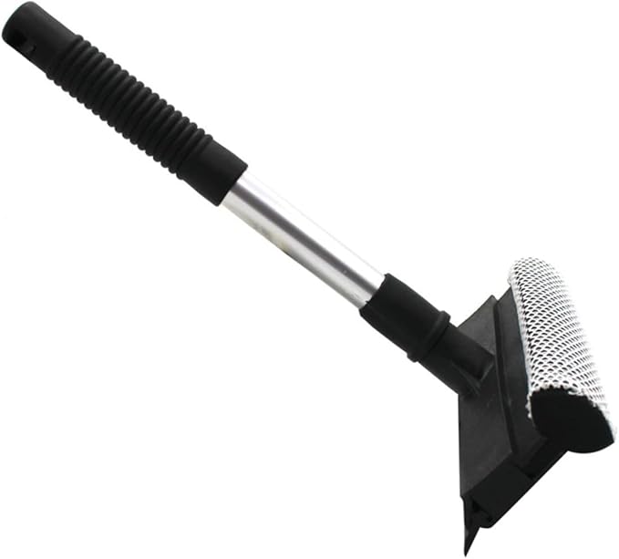 FRCOLOR Double Sided Glass Brush Cleaner Window Wiper Tool for Home Kitchen Slip Grip Durable Design for Easy Cleaning of Windows Mirrors and Showers Black