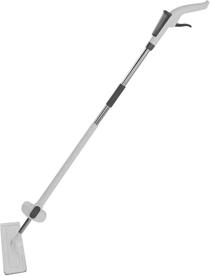 2 in 1 Spray Mop with Removing Function Wet Dry Dual Use Floor Cleaning Mop for Household Kitchen Bathroom Stainless Steel ABS Cotton Cloth (38CM Panel)
