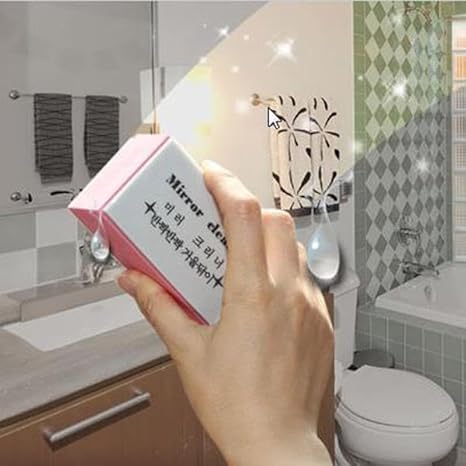 [JoseonGot Elephant] Eco-Clean Mirror & Shower Door Sponge (Reusable, Chemical-Free) – Scratch-Safe Glass Cleaner for Bathroom | Eco Friendly Kit