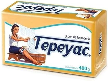 Tepeyac Biodegradable Yellow Laundry Bar and Tough Stain Remover, For all Fabric Types - Fresh Scent 400 g