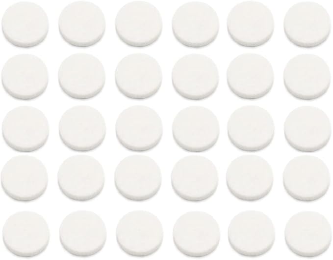 30Pcs Car Air Vent Clip Replacement Pads, 16mm Unscented Refill Tablets for Car Air Freshener Clips, Car Diffuser Refill Felt Pads Essential Oil Diffuser Cotton Pads