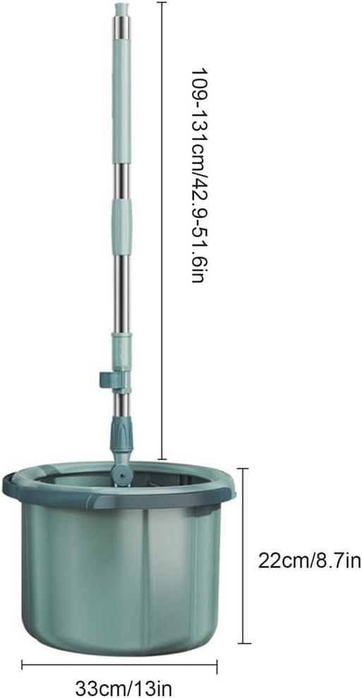 Spin Mop and Bucket Set with Wringer and 2 Extra Microfiber Heads for Floor Cleaning, Hand-Free Floor Cleaning Tools for Hardwood, Wood, Tile, Laminate