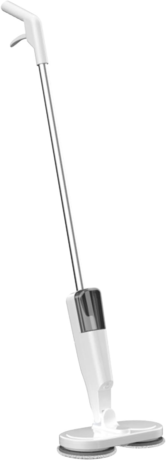 Electric Mop, Rechargeable Lightweight Cordless Electric Mop with Water Sprayer for Hardwood Tile Marble Floors (White)