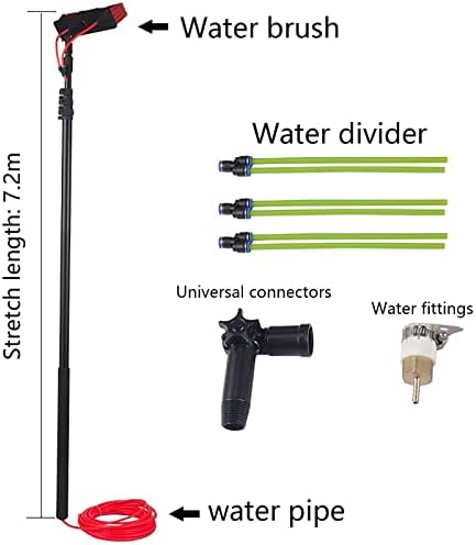 Telescopic Window Cleaning Brush - 50cm Water Fed Tool for Solar Panel & Photovoltaic Cleaning Extendable Pole for Efficient Exterior Glass & Solar Surface Care