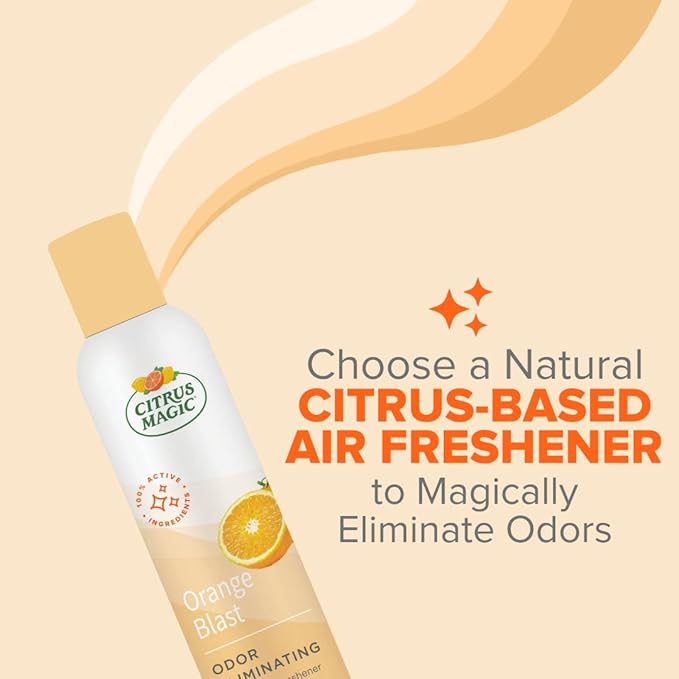 Citrus Magic Natural Odor Eliminating Air Freshener Spray, Orange Blast, 3-Ounce