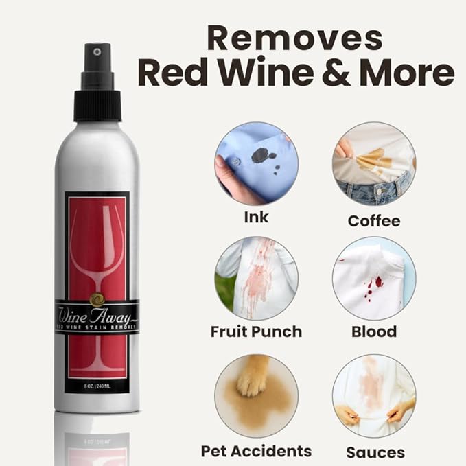 Wine Away Red Wine Stain Remover, Aluminum Signature Collection, 8oz bottle