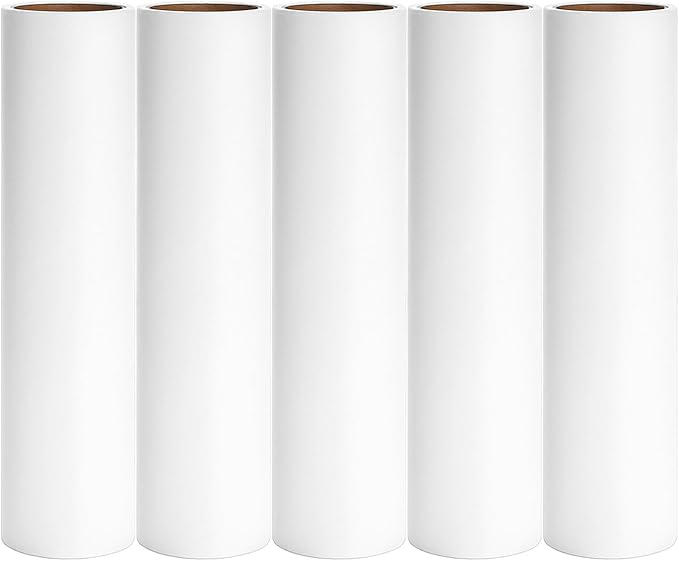 10 inch Mega Lint Roller Refills for Evercare Layers Smart Design Large Floor Lint Rollers Extreme Stick 10'' Wide Sticky Roller Refills 60 Sheets per Roll 5 Pack Total 300 Sheets