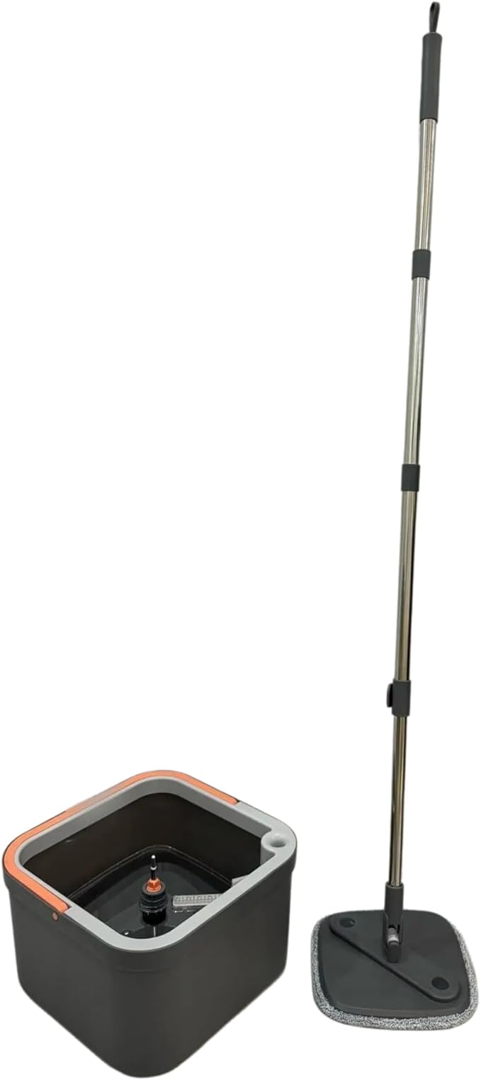 Mop and Bucket Set, Easy-to-use Spin Mop with Separate Dirty Water System, Deep-Cleaning Mops for Floors, Versatile Mops for Walls