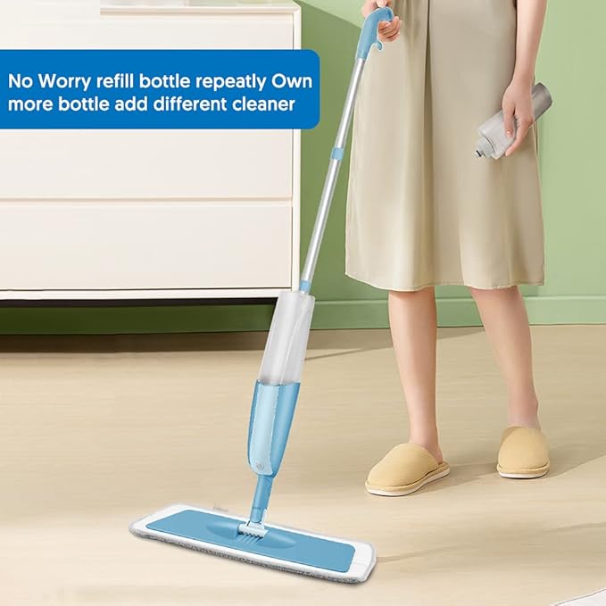 Spray Mop with 3 Washable Pads 2 Refillable Bottles for Floor Cleaning