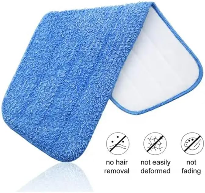 Microfiber Flat Mop Replacement Pads – Washable Reusable Mop Refills for Wet & Dry Floor Cleaning – Durable Microfiber Cleaning Pads for Hardwood, Tile, Laminate & Vinyl Floors (4 Pack)