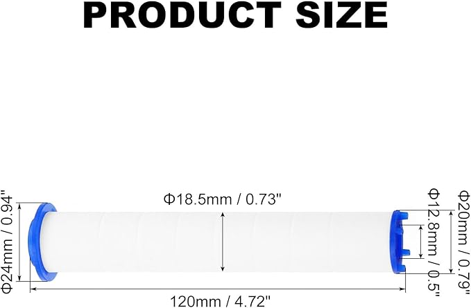 uxcell 12 Pcs Shower Head Filter 4.7 Inch PP Cotton Filter Cartridge Replacement High-Pressure Handheld Fan Shower Jet Sets
