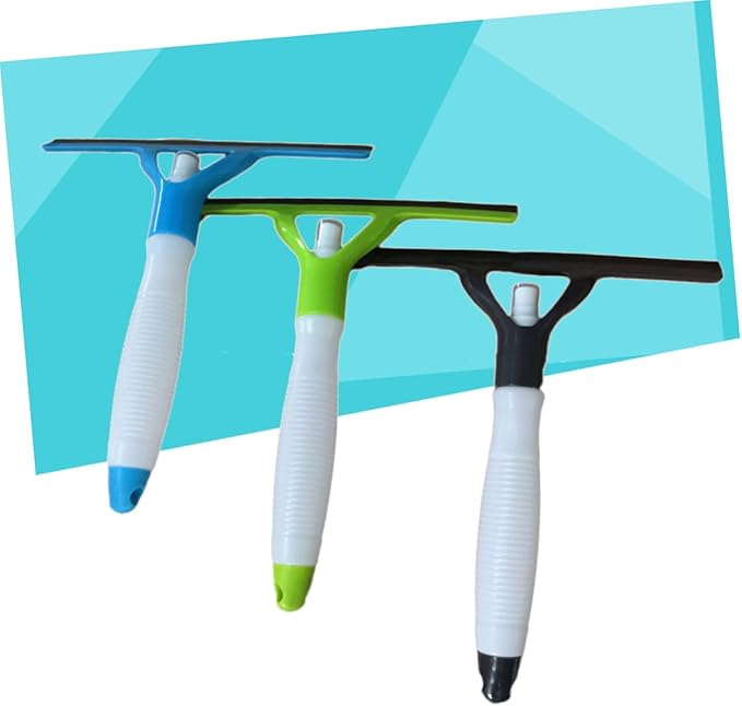 Microfiber Window Squeegee Cleaner Spray Mop for Glass Cleaning Shower Scrubber and Squeegee Kit Random Color