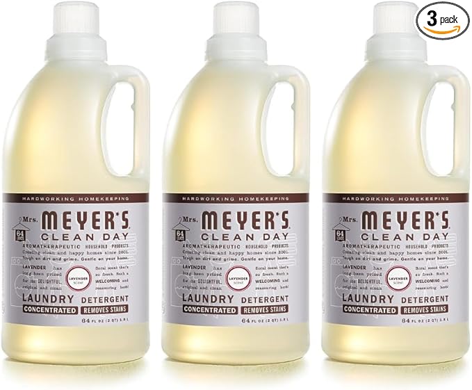 Mrs. Meyer’s Clean Day Lavender Laundry Detergent Concentrated Loads Per Bottle (64 Fl Oz (Pack of 3))