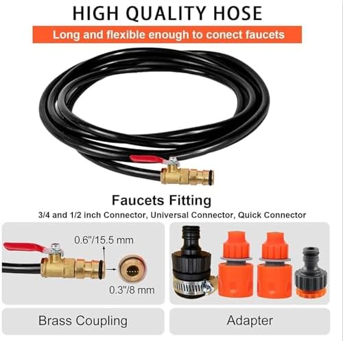 Glass Cleaning Brush Home Water Fed Telescopic Pole Kit Solar Panel Brush Rotating for Photovoltaic Panel，Telescopic Window Cleaning Kit - 3.6-11M Extension Pole with Solar Panel Brush for G