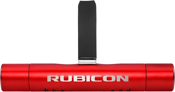 iPick Image for Jeep Rubicon Wrangler Car Vent Air Freshener Clip - Official Licensed Red Aluminum with Adjustable Window + 10 Refill Sticks