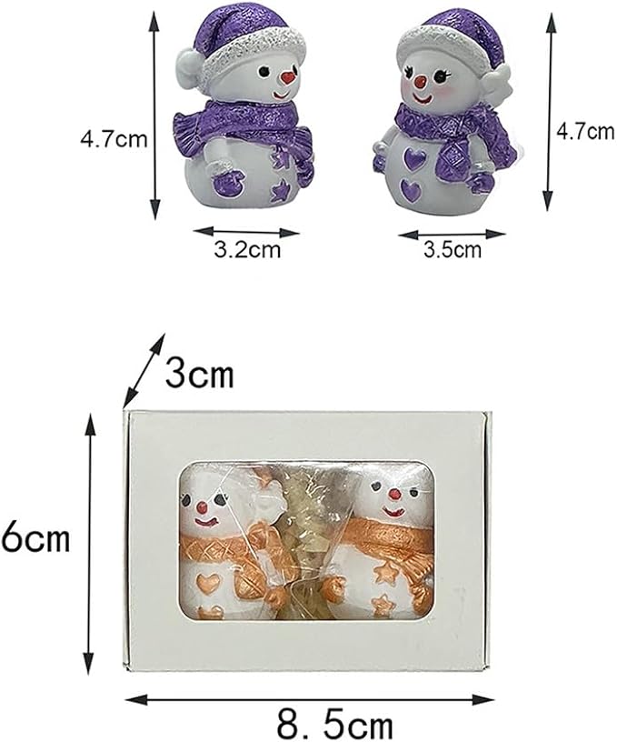 Car air freshener diffuser Plaster Couple Snowman Figurines Fragrant Gypsum Cute interior accessories car dashboard ornaments Indoor Christmas New Year's Gifts Porch Office Desk Decor (Purple, NO.5)