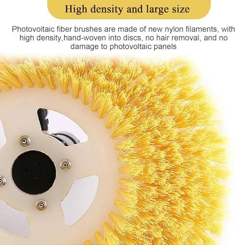 Glass Cleaning Brush Home Water Fed Telescopic Pole Kit Solar Panel Brush Rotating for Photovoltaic Panel，Solar Panel Cleaning Brush with Telescopic Rod, 65cm Washing Diameter, Extendable Do