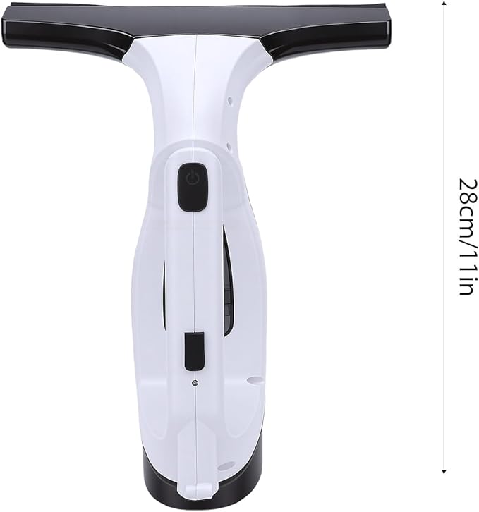 Fafeicy Cordless Window Vacuum Cleaner, Handheld Glass Cleaner with 2000Pa Suction, 280mm Wide Squeegee for Streak Free Shower Doors, and Tile, 150ml Tank