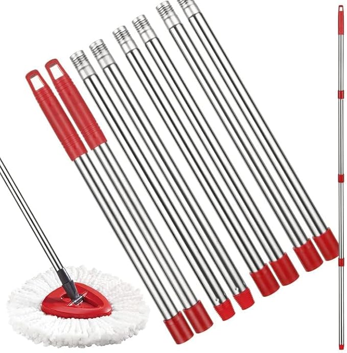 SHUESS 2 Pack Spin Mop Replacement Handle 4 Section 30 to 58 Inch Mop Replacement Stick Compatible with O-Cedar Spin Mop, Suitable for Microfiber Mop & Angle Broom (Mop Head& Base not Include)